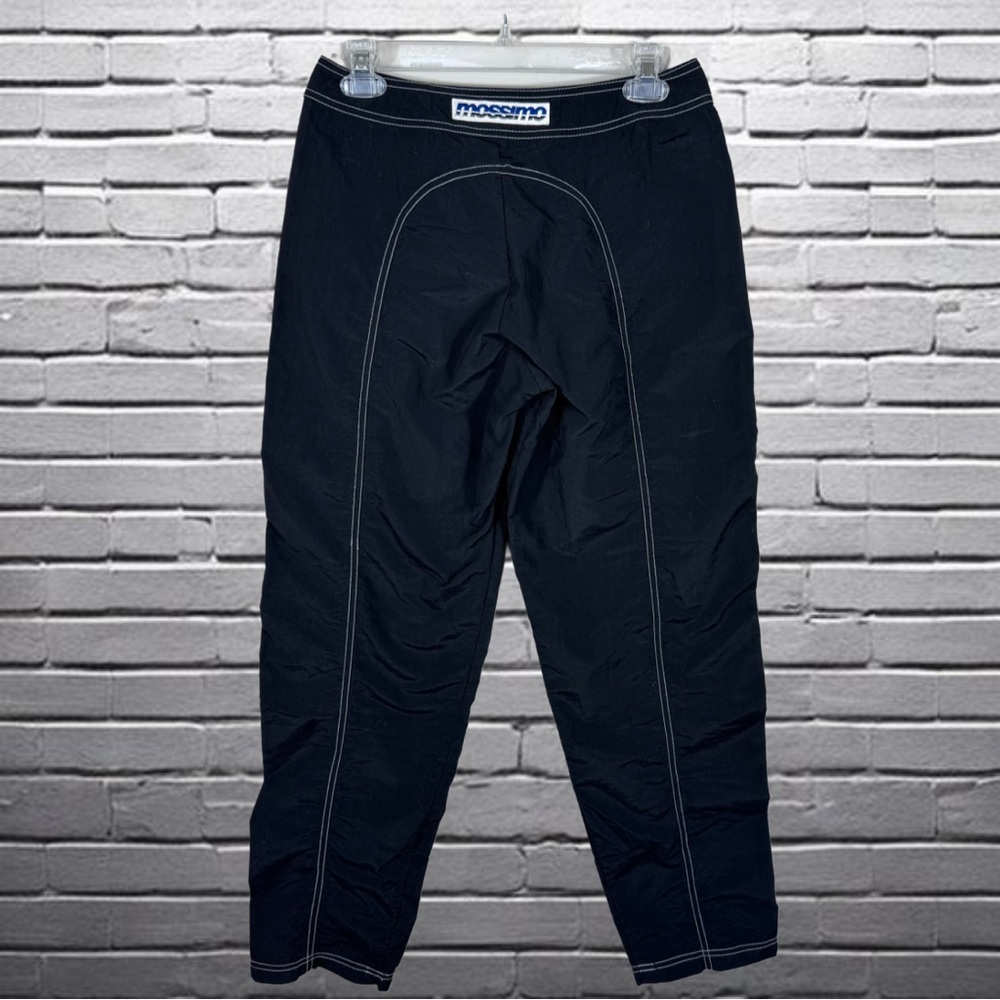 Men’s Vintage Y2K Mossimo Nylon Track Pants Black Retro Medium Made In USA 29x30